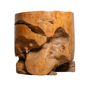 Tabouret cylindrique en racine de teck ARTERRA, design rustique haut de gamme, pour hôtel, appartement, entrepôt, espaces de vie - Product Image 1