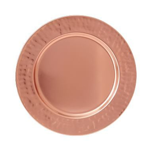 จานรองอาหารสแตนเลสสตีลสีโรสโกลด์แบบเป็นมิตรกับสิ่งแวดล้อมของ Amson ดีไซน์สั่งทำได้ สไตล์คลาสสิก สลักลาย สำหรับงานแต่งงาน งานเลี้ยง และงานอีเว้นท์ต่างๆ - Product Image 1