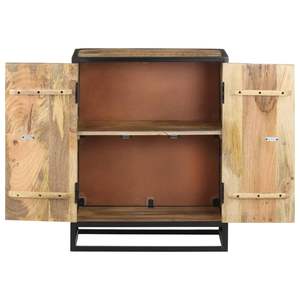 Aparador de Madera de Mango Sólida Natural con Incrustaciones Decorativas, Pieza de Mueble Hecha a Mano - Product Image 3