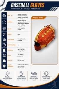 Professional <b>Baseball</b> <b>Glove</b> Right-Handed Leather H-Web Full Finger Outfield Adult Non-Slip All Seasons - Product Image 5