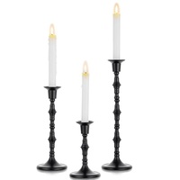 Support de bougies en aluminium de luxe moderne, duo de plateformes texturées à plusieurs branches pour bougies, ensemble de décoration de Noël pour la maison