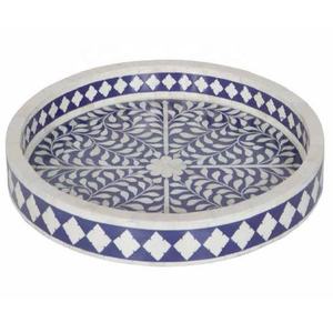 Nouvel Arrivage Plateau de Service Artisanal à Motif Floral en Os Incrusté, Plateaux de Petit-Déjeuner en Os, Plateau Polyvalent Idéal à Prix de Gros - Product Image 3