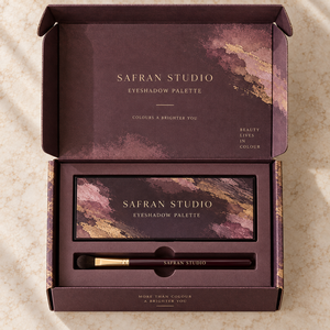 กล่องบรรจุภัณฑ์ไปรษณีย์ลูกฟูกพิมพ์ลายสำหรับพาเลทอายแชโดว์ SAFRAN แบบกำหนดเอง - Product Image 2