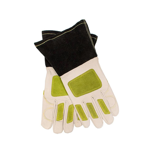 Guantes de soldadura TIG de cuero amarillo con doble palma y dedos divididos, resistentes al calor para soldar, de alta calidad, térmicos, de cuero vacuno para invierno. - Product Image 2