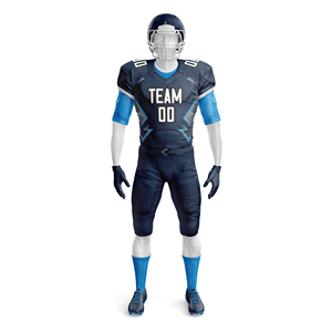 Camiseta de Fútbol Americano Team 00, Cuello en V, Manga Corta, Absorbe la Humedad, Ajustada, Unisex, Uniforme Sublimado, Azul Gris, 100% Poliéster - Product Image 2