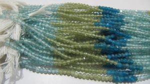 Perles facettées rondes en apatite naturelle multi-couleurs de 3 mm, vendues par brin de 13 pouces de long - Product Image 4