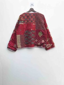 Handmade Floral Embroidered <b>Kantha</b> <b>Jacket</b> for Women Japanese Style Winter Coat Cotton <b>Kantha</b> <b>Jacket</b> <b>Kantha</b> <b>Jacket</b> - Product Image 6