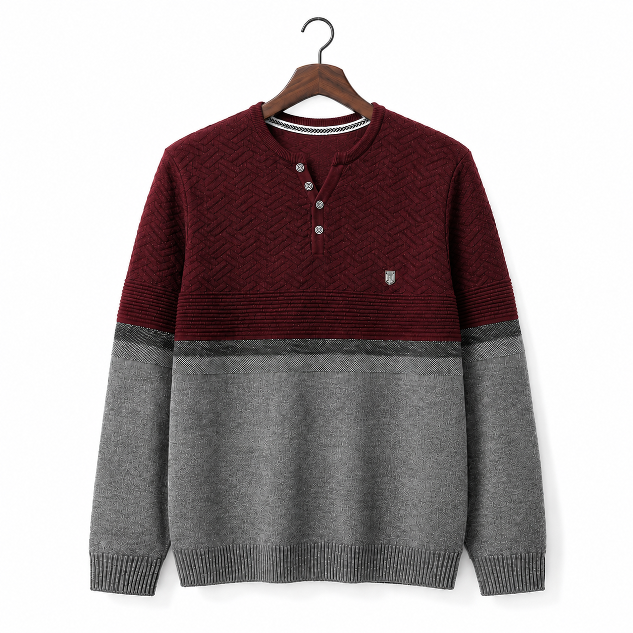 Burgundy - Grey Melange