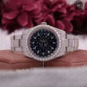 Montre de luxe pour homme Charm Jewels en acier inoxydable 40 mm, cadran analogique mécanique en verre, lumineuse, avec bouton poussoir et fermoir caché, étanche 10 bars - Product Image 4