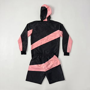 Latest Style Men's Streetwear Windbreaker <b>Jacket</b> & <b>Shorts</b> Set Acid Wash Printed Maternity OEM Service - Product Image 2