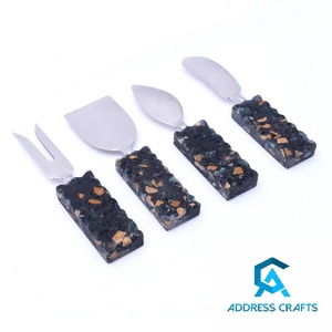 Modern Design 304 Stainless Steel <b>Cheese</b> <b>Knife</b> <b>Set</b> With Wood Resin Handle Spreader Essential Baking Pastry Tools Serving Fork - Product Image 3