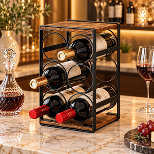 Porta Botellas de Vino con Diseño de Corazón y Detalles Florales Metálicos en Acabado Oro Rosa para Mesa, Bar o Comedor - Product Image 5