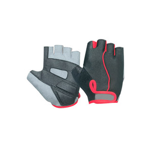 Guantes de levantamiento de pesas de medio dedo con protector de palma de material PU y correa de muñeca ajustable para gimnasio, unisex - Product Image 3