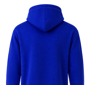 Sweat-shirt à capuche personnalisé bleu cobalt pour homme, à manches longues, coupe régulière, en molleton avec cordon de serrage à la capuche, poche kangourou, style athlétique - Product Image 4