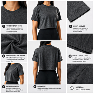 T-shirt court personnalisé pour femme avec logo – Coton respirant de haute qualité, manches courtes, style décontracté streetwear, coupe estivale, tee-shirt vierge pour femme - Product Image 3