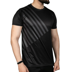 New Men’s <b>Black</b> Print Sublimation T-Shirt Streetwear Casual Short Sleeve Geometric Pattern <b>Top</b> for Fashion Style Sublimation - Product Image 2