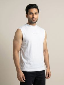 Débardeur blanc ajusté pour homme, sans manches, col montant, athlétique, décontracté, basique, doux, extensible, confortable, pour le quotidien - Product Image 4