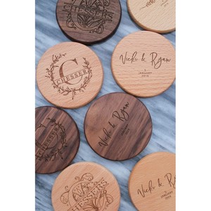 Sous-verres en bois gravés sur mesure en gros |   Bois récupéré |   Écologique - Product Image 1