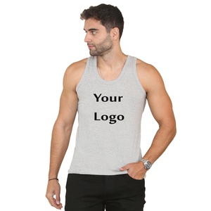 Logo personnalisé Débardeur côtelé pour hommes respirant en coton tricoté à manches courtes Style décontracté grande taille XL vente en gros directe d'usine - Product Image 6