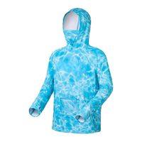 Chemise de pêche à manches longues pour homme, imprimée par sublimation, anti-UV, à capuche, bleue, séchage rapide, motif imprimé, compression – Meilleure vente