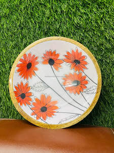 Bols en bois artisanaux avec motifs imprimés Ensemble de bols de service décoratifs pour table à manger de cuisine ou décoration intérieure - Product Image 5