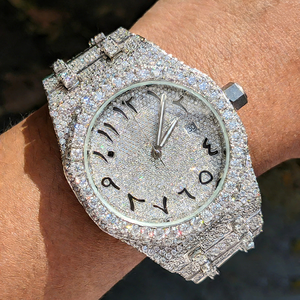 Reloj de Lujo con Incrustaciones de Diamantes de Imitación VVS Moissanite de Acero Inoxidable de Alta Calidad, 25 CT, para Hombre y Mujer - Product Image 2