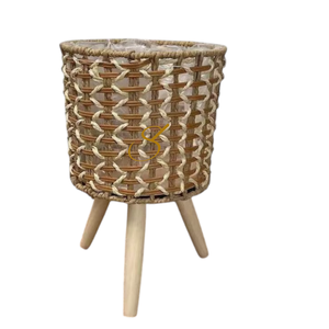 Handmade Water Hyacinth Flower Basket: Nordic <b>Rustic</b> <b>Home</b> <b>Decor</b> - Product Image 1