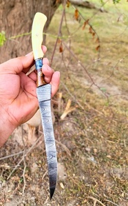 Custom Pattern Steel Fillet <b>Knife</b> Handmade Curved Blade <b>Knife</b> Premium Resin Wood <b>Handle</b> Fishing Processing <b>Knife</b> OEM ODM - Product Image 3