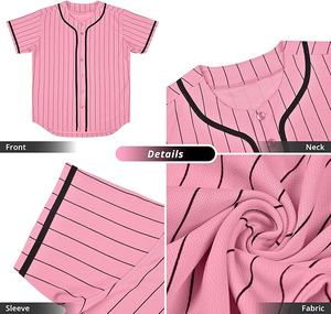 Maillot de baseball micro-perforé 160 GSM en maille ultra respirante avec boutons sur le devant, personnalisable pour le softball - Product Image 3