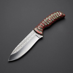 Cuchillo de hoja fija de acero 3Cr13 grabado al ácido, mango de madera, funda de cuero, OEM, espiga completa, para bushcraft, camping y uso general. - Product Image 2