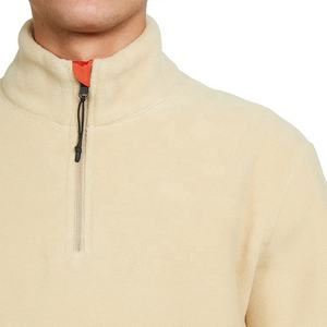 Sudadera de cuello alto con media cremallera de lana polar personalizada de alta calidad, sudaderas con capucha y sudaderas informales ajustadas de línea larga de hip hop para hombres - Product Image 2