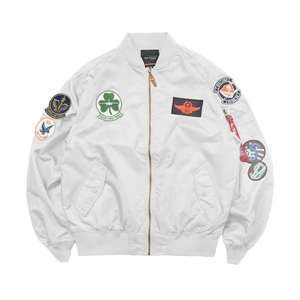 เสื้อแจ็คเก็ตบอมเบอร์วินเทจสำหรับผู้ชาย แบบสองด้าน ใส่ได้ทั้งสองด้าน กันลม ผลิตจากผ้าไนลอนรักษ์โลก สไตล์สตรีทแวร์ทันสมัย ลำลอง เหมาะสำหรับกิจกรรมกลางแจ้ง สไตล์นักบิน - Product Image 4