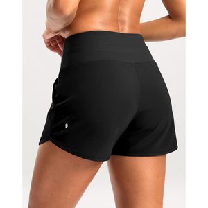 2025 Pantalones cortos atléticos de cintura alta para mujer Pantalones cortos activos de gimnasio de secado rápido con bolsillos Talla S Negro - Product Image 5