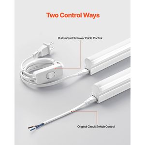 ไฟ LED สำหรับร้านค้าแบบหลอดเดี่ยว T5 ขนาด 4 ฟุต 2200 ลูเมน 6500K แพ็ค 6 ชิ้น เชื่อมต่อได้ พร้อมสวิตช์เปิด/ปิดแบบมีสาย - Product Image 4