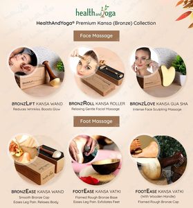 Rodillo Facial Kansa Premium de HealthAndYoga para Rostro, Ojos y Cuello, Herramienta de Masaje Ayurvédica Antienvejecimiento - Product Image 6