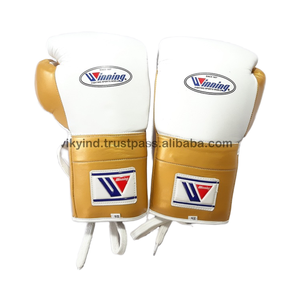 Gants de boxe professionnels en cuir blanc doré, gants de boxe en cuir de vache, gants de boxe en cuir PU - Product Image 3