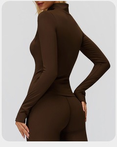 Custom Wholesale Womens Full Zip Slim Fit Long Sleeve Running & Riding <b>Jacket</b> Quick Dry Breathable Fitness & <b>Yoga</b> Top - Product Image 4