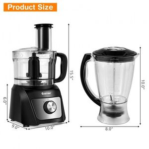 Mini Procesador de Alimentos y Picador de Comida para Bebés de 500W y 8 Tazas con 3 Cuchillas, Velocidad Variable, Enchufe Estadounidense - Product Image 6