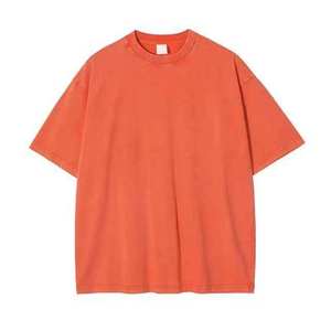 Men Acid Wash T-Shirt Vintage Washed Cotton Crew Neck Short Sleeve Loose Fit Streetwear Casual Everyday Comfort Top - Product Image 5