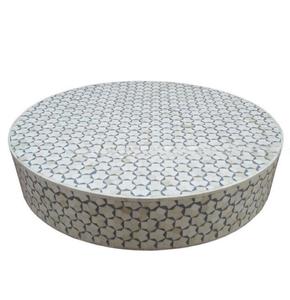 Mesa con Incrustaciones de Hueso de ILAHI, Diseño Moderno con Detalles de Ágata, Almacenamiento Portátil, Muebles para el Hogar - Product Image 2