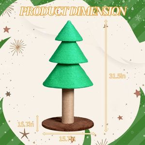 31.5in Christmas Tree Cat Scratcher Large Indoor Cats Cat Scratching Post Tower with Sisal for Indoor Cats - Product Image 3