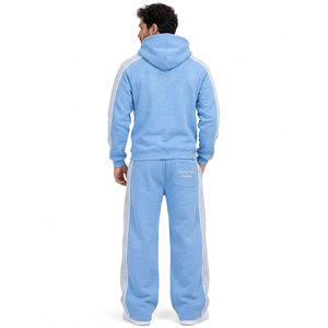 Ensemble de survêtement pour homme en gros, style ample, avec coupe athlétique décontractée, pantalon à cordon de serrage et poignets côtelés, et sweat à capuche - Product Image 2