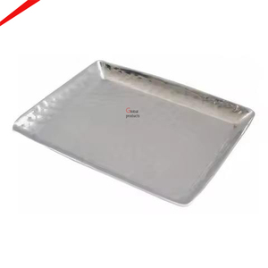 Plateau de luxe en métal pour chocolats, plateau décoratif en métal pour servir des bonbons, des fruits secs, des articles de bar et des articles ménagers, plateau argenté - Product Image 1