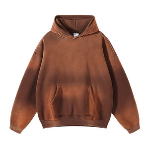 เสื้อฮู้ดดี้สไตล์วินเทจแบบสั่งทำพิเศษ สีซีดจาง แขนยาว ผ้าหนา 100% คอตตอน ขายส่ง เสื้อฮู้ดดี้แบบฟอกสี - Product Image 1