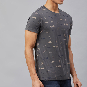 T-shirt personnalisé pour homme OEM ODM, logo sur le devant, tricoté de qualité supérieure, 100% coton, col rond, respirant, séchage rapide, écologique, coupe classique, décontracté - Product Image 4