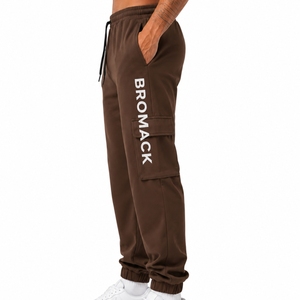Pantalones casuales estilo cargo para hombre, corte relajado, cintura elástica con cordón ajustable, estilo cómodo de longitud completa. - Product Image 4