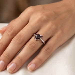 Natural Red <b>Garnet</b> 925 Sterling <b>Silver</b> Faceted Gemstone <b>Ring</b> January Birthstone Handmade Designer Jewelry Wholesale - Product Image 2