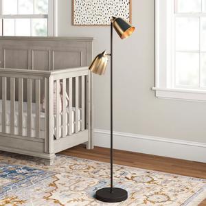 Lampe de sol en marbre de luxe avec base dorée et abat-jour en lin pour un salon élégant, décoration intérieure d'hôtel - Product Image 4