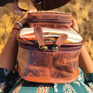 New Western Stylish Hot Fashion Real Hand Tooled Aztec Leather <b>Backpack</b> Stylish Carving Leather Hand Kilim Indian Style <b>Backpack</b> - Product Image 4