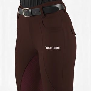 Leggings d'équitation taille haute avec grip silicone intégral, extensibles 4 directions, pour l'entraînement performant, avec poches - Product Image 1